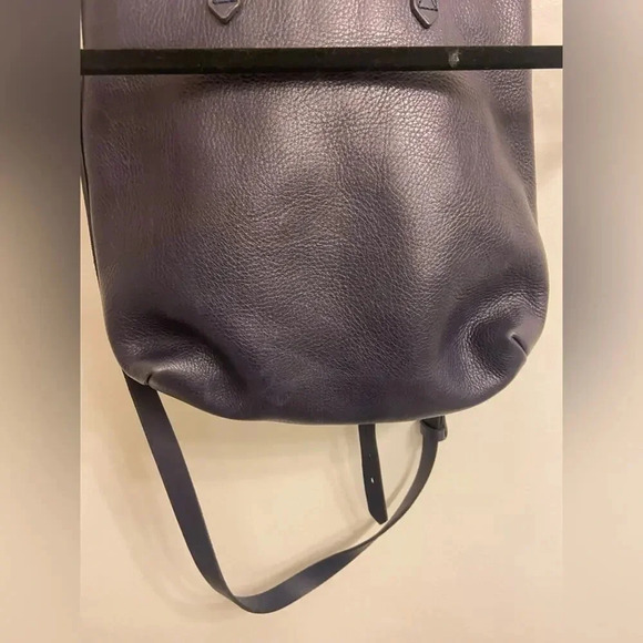 Madewell The Small Transport Leather Tote Dark Midnight Blue - Picture 3 of 15